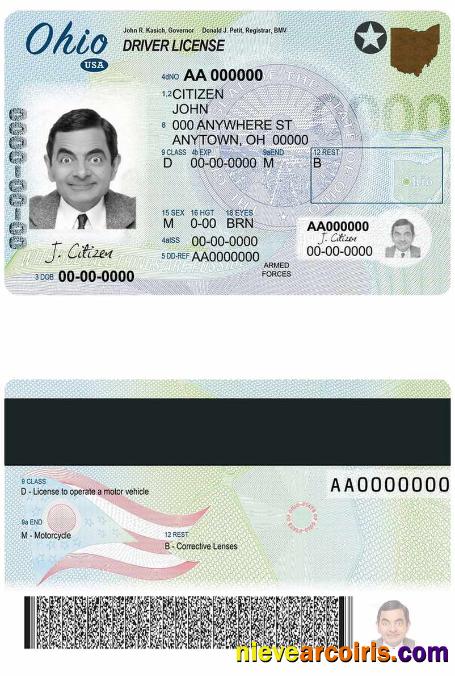 USA Ohio state driving license